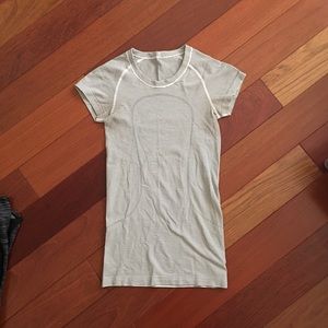 black and white striped swiftly tee